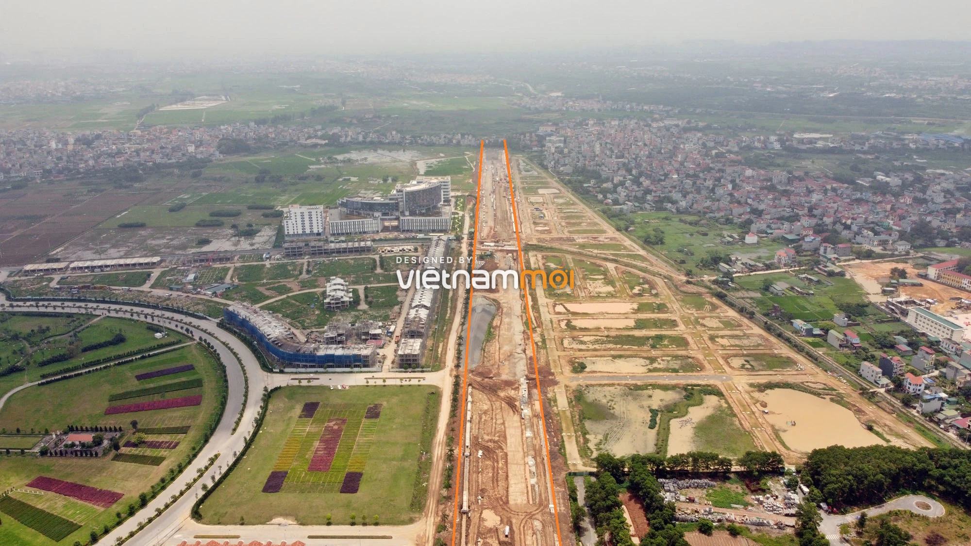 Toàn cảnh đường nối Đại lộ Thăng Long - tỉnh lộ 423 qua KĐT Nam An Khánh đang mở theo quy hoạch ở Hà Nội - Ảnh 10.