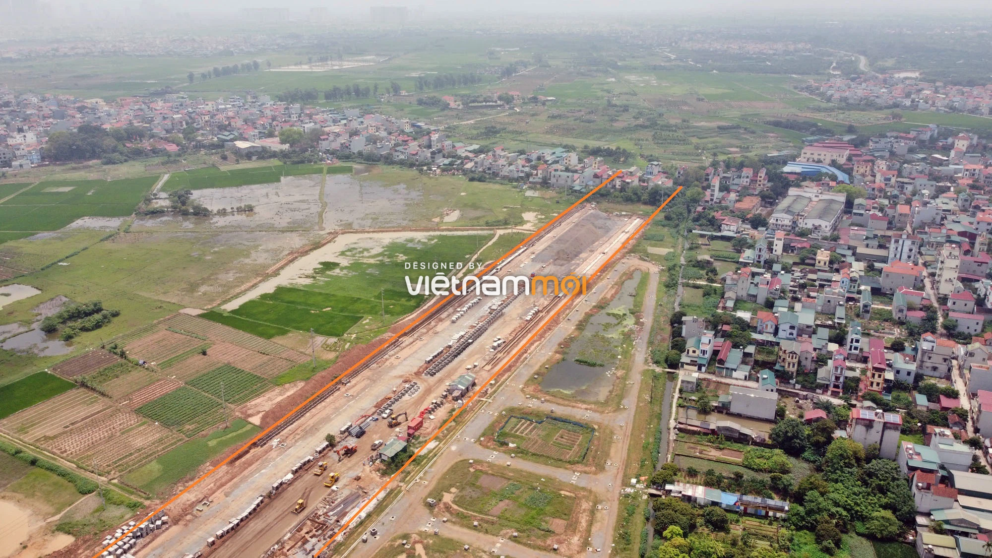 Toàn cảnh đường nối Đại lộ Thăng Long - tỉnh lộ 423 qua KĐT Nam An Khánh đang mở theo quy hoạch ở Hà Nội - Ảnh 13.