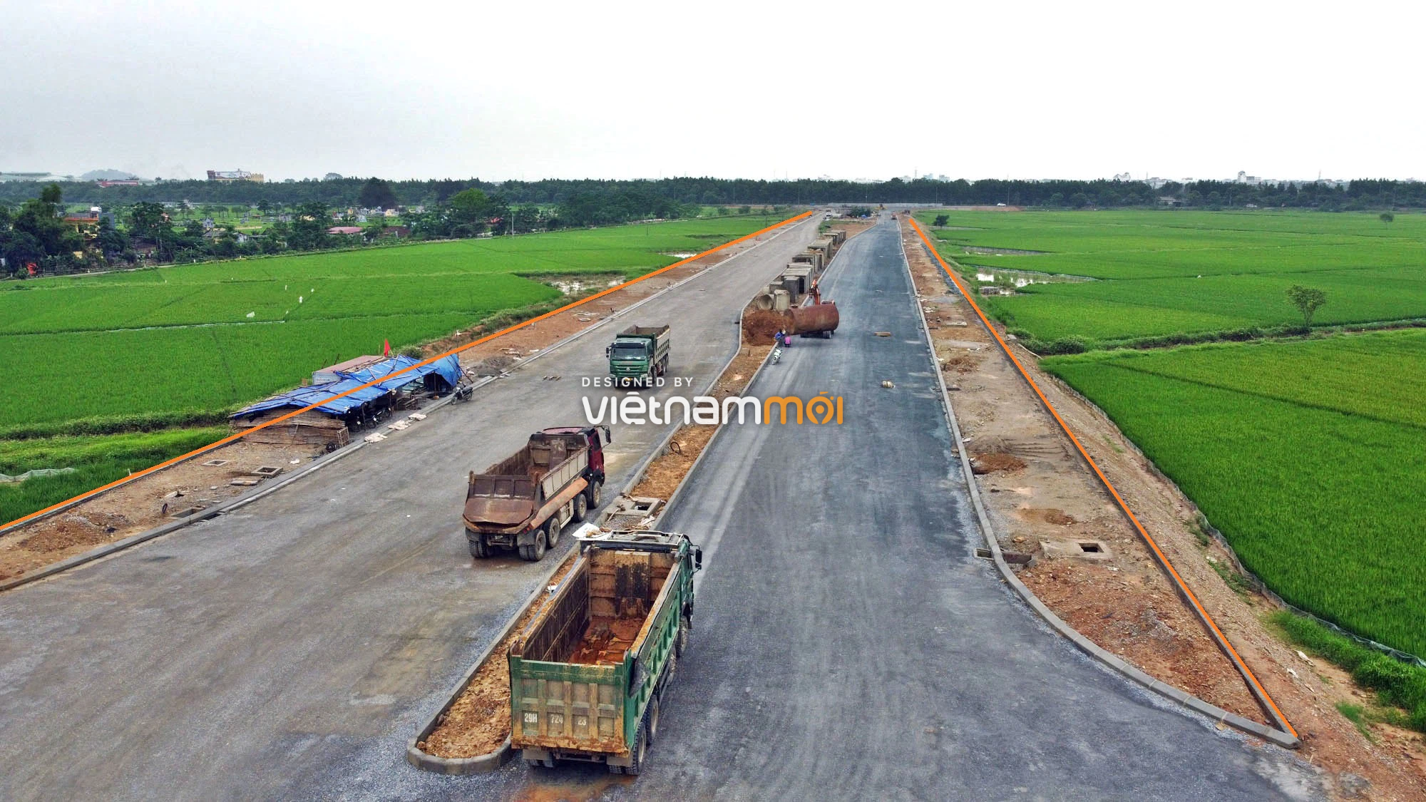 Toàn cảnh đường trục chính Bắc - Nam KĐT Quốc Oai kéo dài đang mở theo quy hoạch ở Hà Nội - Ảnh 7. Toàn cảnh đường trục chính Bắc - Nam KĐT Quốc Oai kéo dài đang mở theo quy hoạch ở Hà Nội - Ảnh 7.