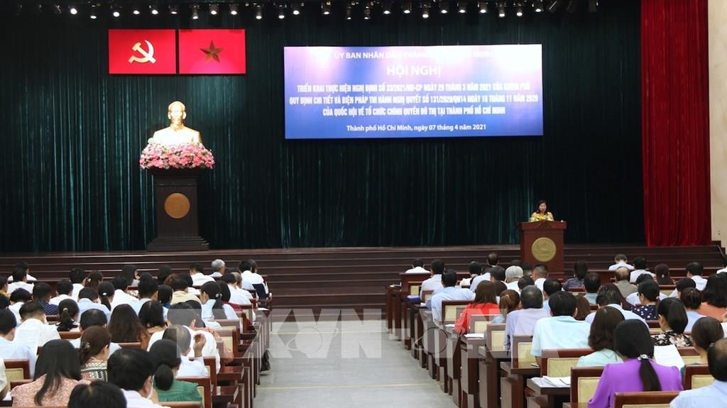 Triển khai Nghị định Chính phủ về tổ chức bộ máy chính quyền đô thị tại TP Hồ Chí Minh - Ảnh 1. Triển khai Nghị định Chính phủ về tổ chức bộ máy chính quyền đô thị tại TP Hồ Chí Minh - Ảnh 1.
