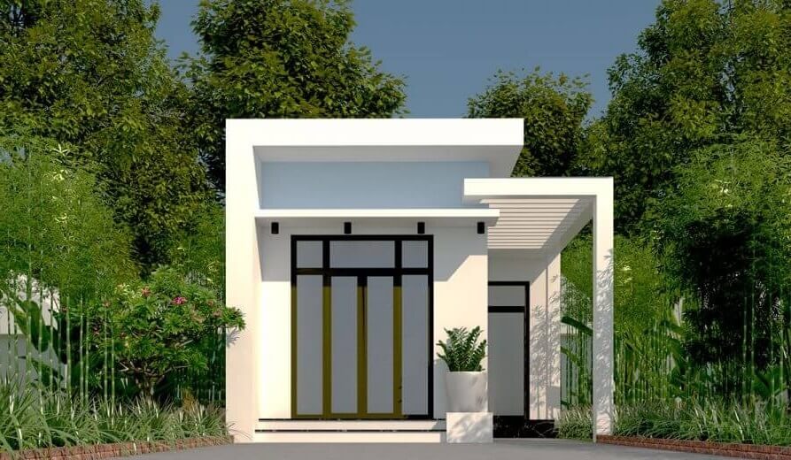 Tham khảo một số mẫu nhà cấp 4 chữ L mái bằng hiện đại và tiện nghi - Ảnh 3.