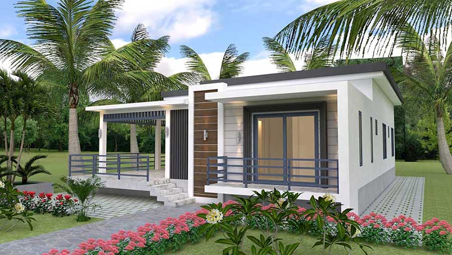 Tham khảo một số mẫu nhà cấp 4 chữ L mái bằng hiện đại và tiện nghi - Ảnh 5.