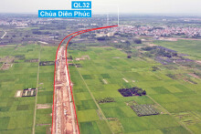 Toàn cảnh đường Liên khu vực 1 từ Đức Thượng đến Song Phương đang mở theo quy hoạch ở Hà Nội