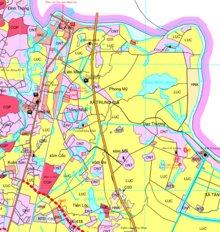 Bản đồ quy hoạch sử dụng đất xã Trung Giã, Sóc Sơn, Hà Nội - Ảnh 2.