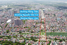 Toàn cảnh đường 40 m nối Nguyễn Văn Cừ - Ngọc Thụy đang mở theo quy hoạch ở Hà Nội