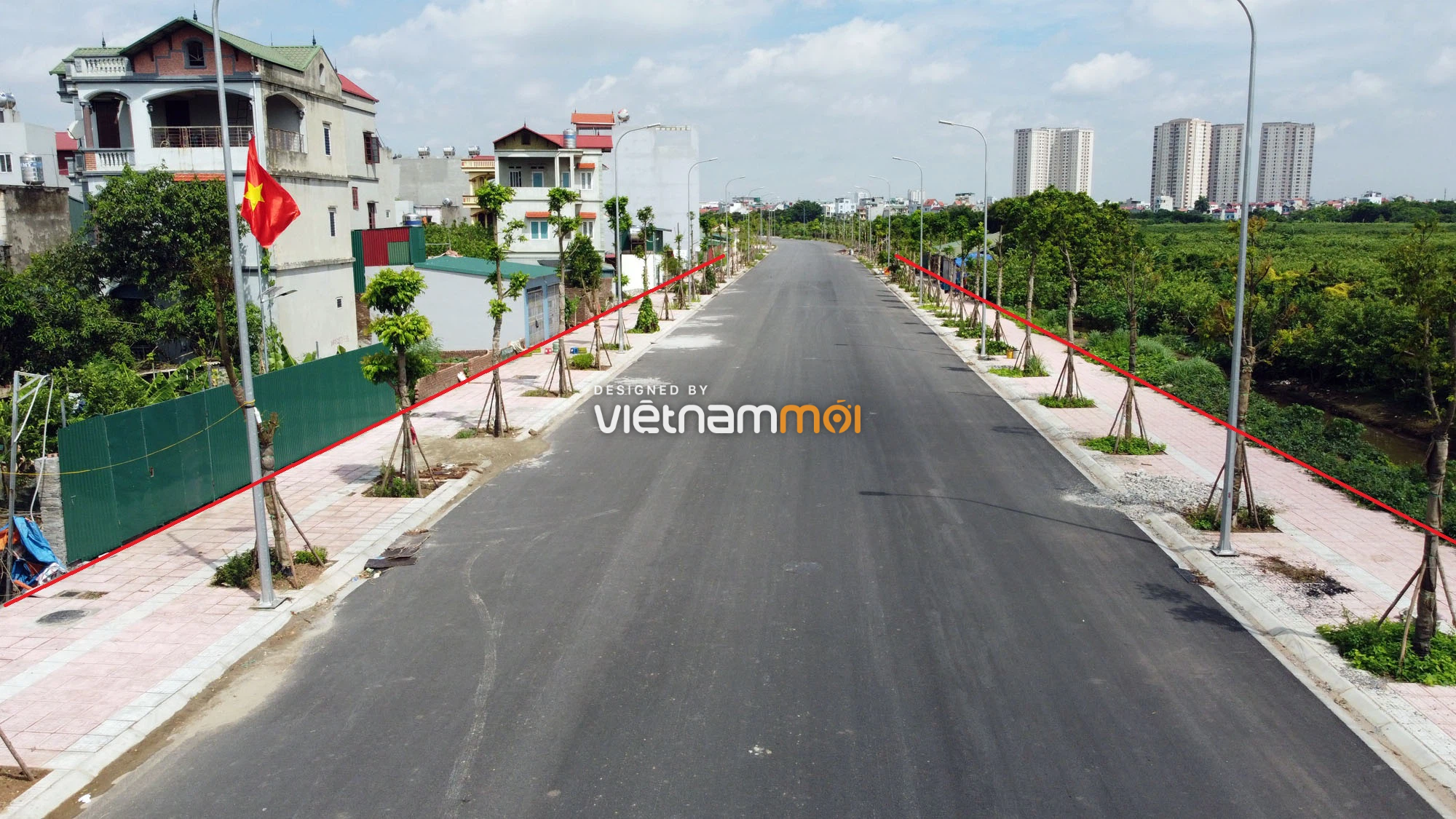 Toàn cảnh đường nối Bát Khối - QL1A đang mở theo quy hoạch ở quận Long Biên, Hà Nội - Ảnh 4.