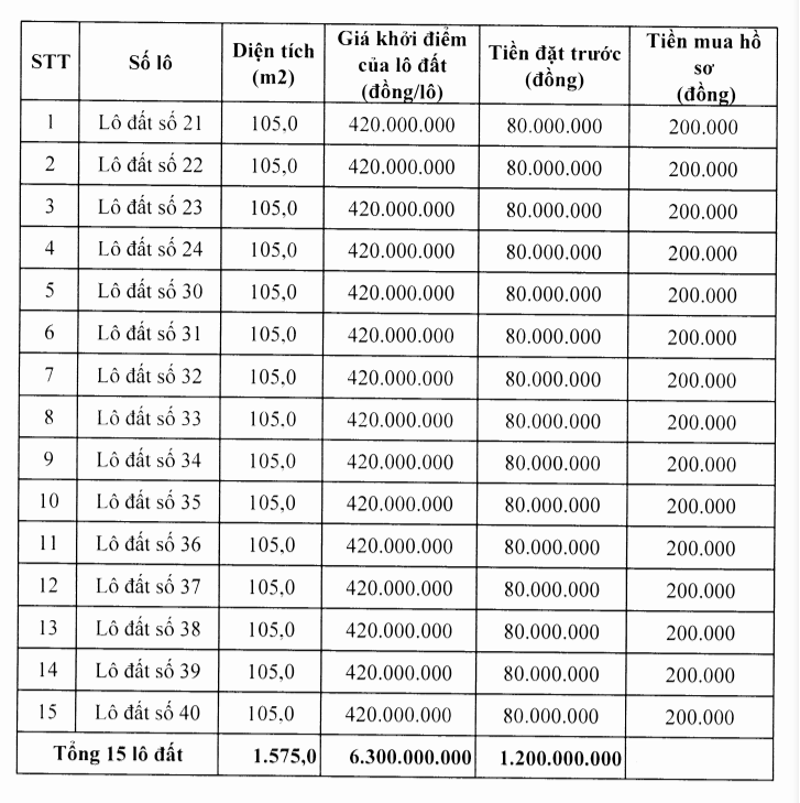 Thanh Hóa sắp đấu giá 15 lô đất tại Triệu Sơn, khởi điểm 420 triệu đồng/lô - Ảnh 1. Thanh Hóa sắp đấu giá 15 lô đất tại Triệu Sơn, khởi điểm 420 triệu đồng/lô - Ảnh 1.