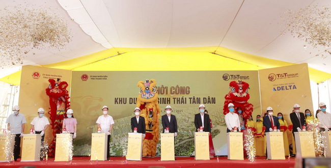 T&T khởi công dự án Khu du lịch sinh thái Tân Dân hơn 3.600 tỷ đồng tại Thanh Hóa - Ảnh 1. T&T khởi công dự án Khu du lịch sinh thái Tân Dân hơn 3.600 tỷ đồng tại Thanh Hóa - Ảnh 1.