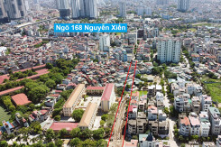 Toàn cảnh tuyến đường vào cụm ba trường Thanh Xuân Nam đang mở theo quy hoạch ở Hà Nội