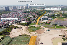 Toàn cảnh tuyến đường từ Vinhomes Ocean Park đến QL5 qua Học viện Nông nghiệp đang mở theo quy hoạch ở Hà Nội