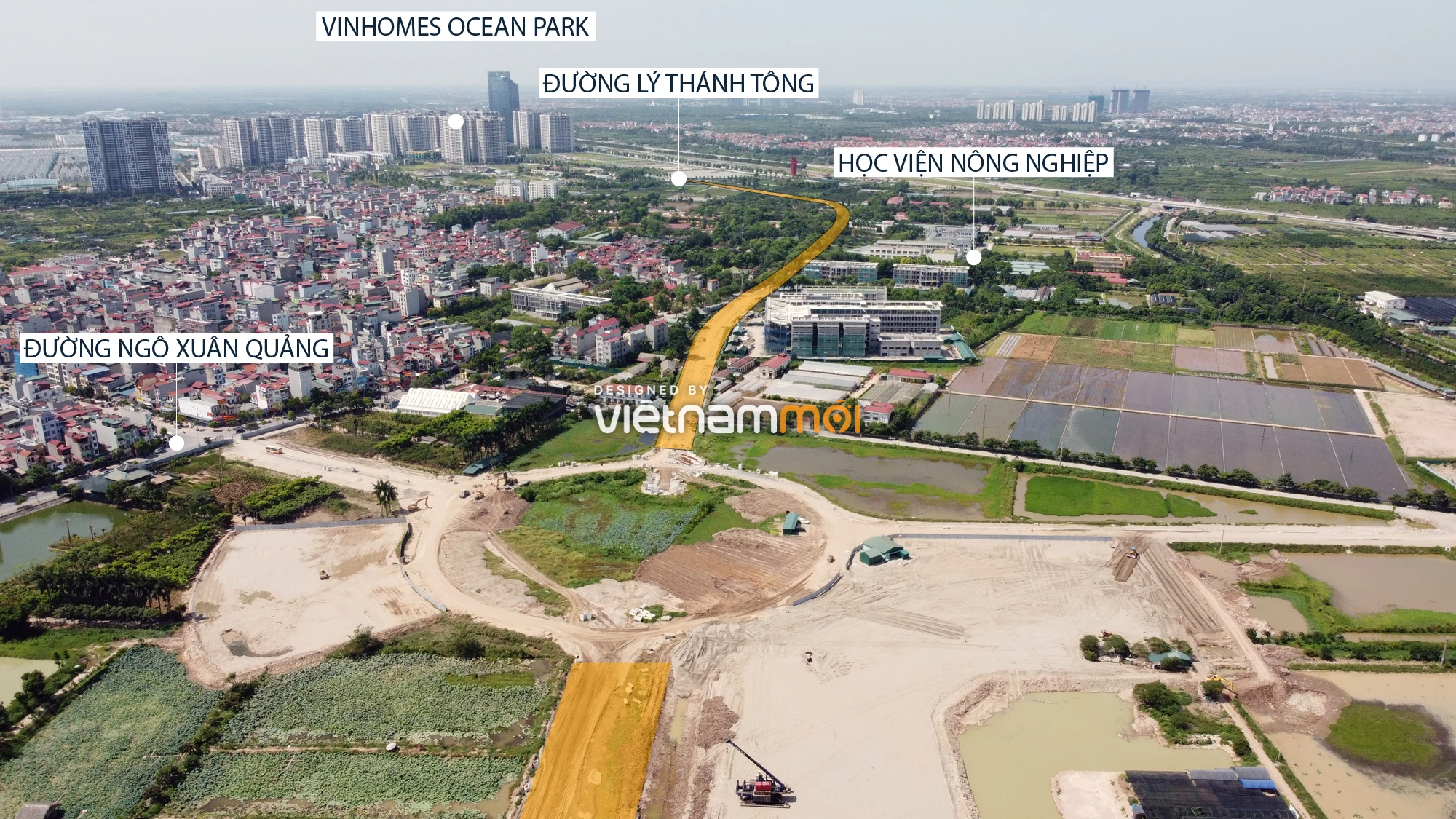 Toàn cảnh tuyến đường từ Vinhomes Ocean Park đến QL5 qua Học viện Nông nghiệp đang mở theo quy hoạch ở Hà Nội - Ảnh 7. Toàn cảnh tuyến đường từ Vinhomes Ocean Park đến QL5 qua Học viện Nông nghiệp đang mở theo quy hoạch ở Hà Nội - Ảnh 7.