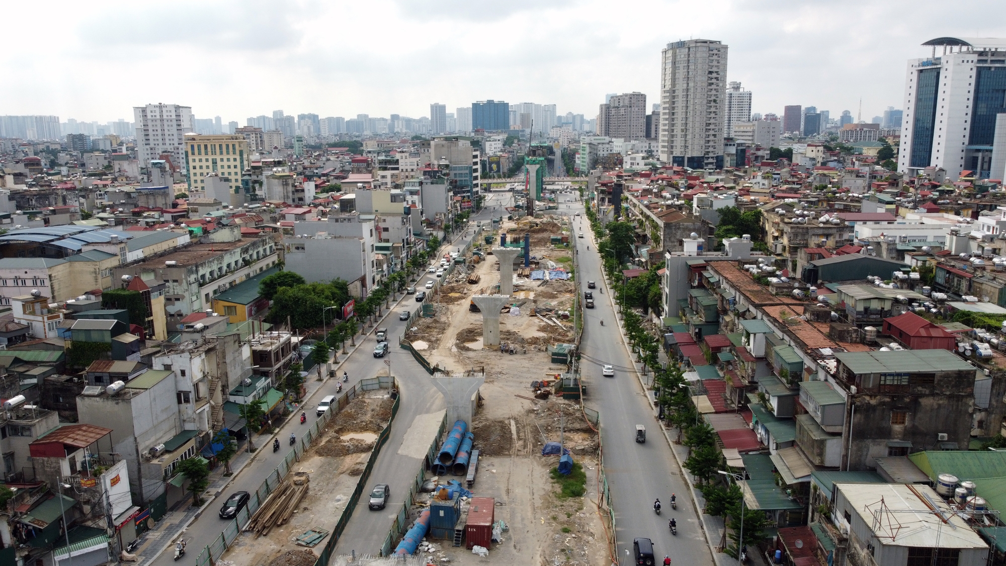 Hình ảnh dự án giao thông trọng điểm của Hà Nội thi công khi giãn cách xã hội - Ảnh 9. Hình ảnh dự án giao thông trọng điểm của Hà Nội thi công khi giãn cách xã hội - Ảnh 9.