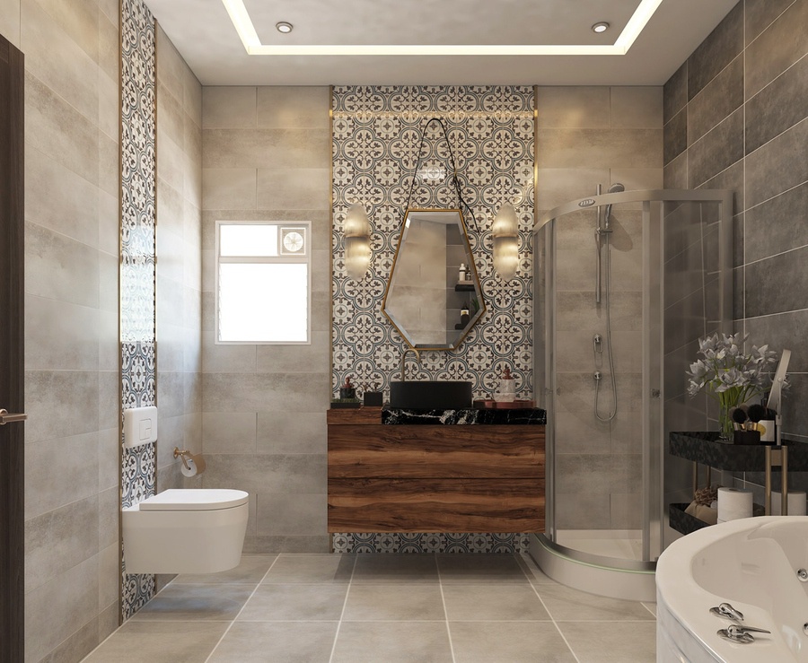 3 Mẹo phối màu gạch nhà vệ sinh đẹp, mang tính thẩm mỹ cao - Ảnh 10. 3 Mẹo phối màu gạch nhà vệ sinh đẹp, mang tính thẩm mỹ cao - Ảnh 10.