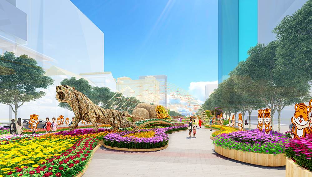 Ngập tràn sắc xuân tại đường hoa Nguyễn Huệ Tết Nhâm Dần 2022 - Ảnh 2. Ngập tràn sắc xuân tại đường hoa Nguyễn Huệ Tết Nhâm Dần 2022 - Ảnh 2.