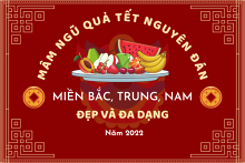 Mâm ngũ quả cúng giao thừa ngày Tết miền Bắc, Trung, Nam đẹp năm 2022