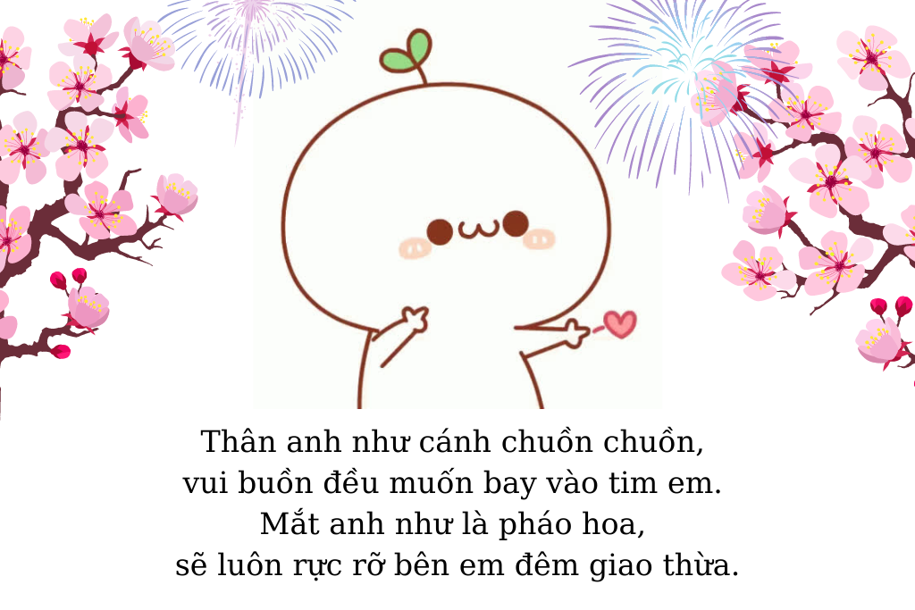 30 câu status giao thừa thả thính, status chúc giao thừa người yêu năm 2022 - Ảnh 1. 30 câu status giao thừa thả thính, status chúc giao thừa người yêu năm 2022 - Ảnh 1.