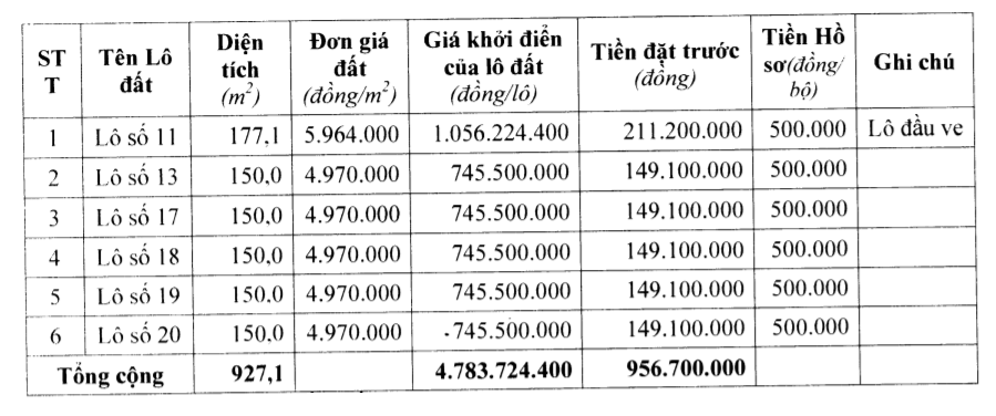 Thanh Hóa đấu giá 6 lô đất tại Cẩm Thủy, khởi điểm từ 745,5 triệu đồng/lô - Ảnh 1. Thanh Hóa đấu giá 6 lô đất tại Cẩm Thủy, khởi điểm từ 745,5 triệu đồng/lô - Ảnh 1.