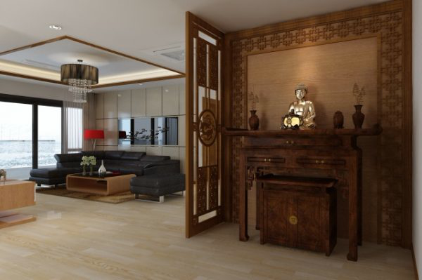 Cách bố trí bàn thờ trong phòng khách chung cư đúng chuẩn cho gia đạo bình an - Ảnh 6.