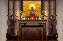 Cách bố trí bàn thờ trong phòng khách chung cư đúng chuẩn cho gia đạo bình an