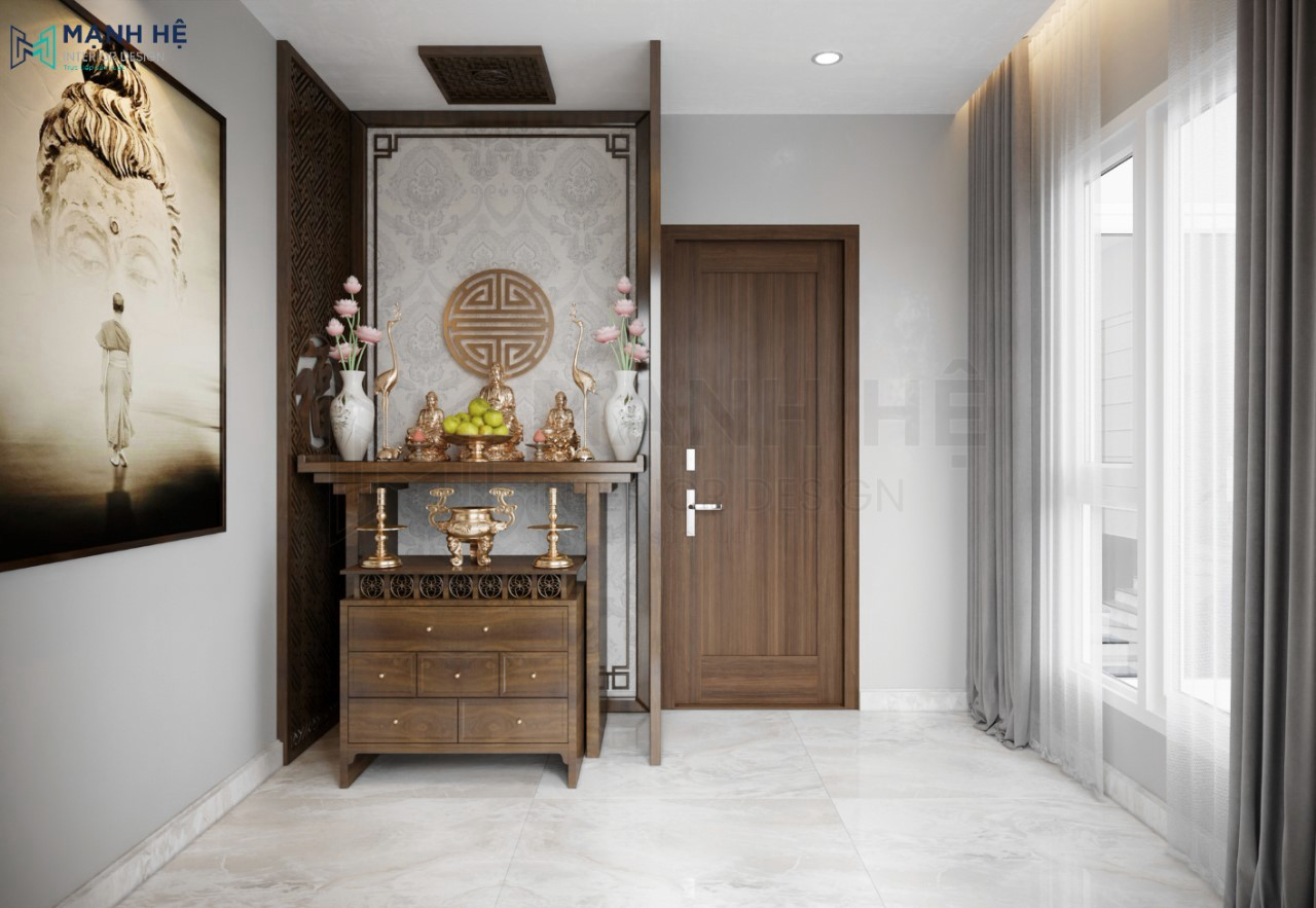 Cách bố trí bàn thờ trong phòng khách chung cư đúng chuẩn cho gia đạo bình an - Ảnh 13.