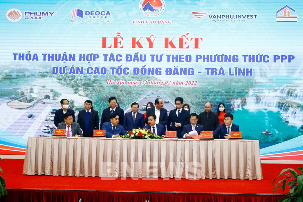 Ký thỏa thuận hợp tác đầu tư Dự án cao tốc Đồng Đăng - Trà Lĩnh - Ảnh 1. Ký thỏa thuận hợp tác đầu tư Dự án cao tốc Đồng Đăng - Trà Lĩnh - Ảnh 1.