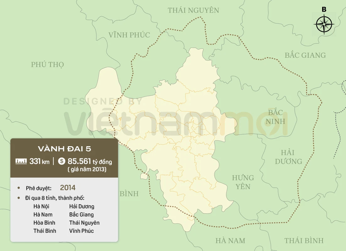 Đề xuất chi hơn 23.000 tỷ đồng làm 52,7 km Vành đai 5 qua Hải Dương - Ảnh 2.
