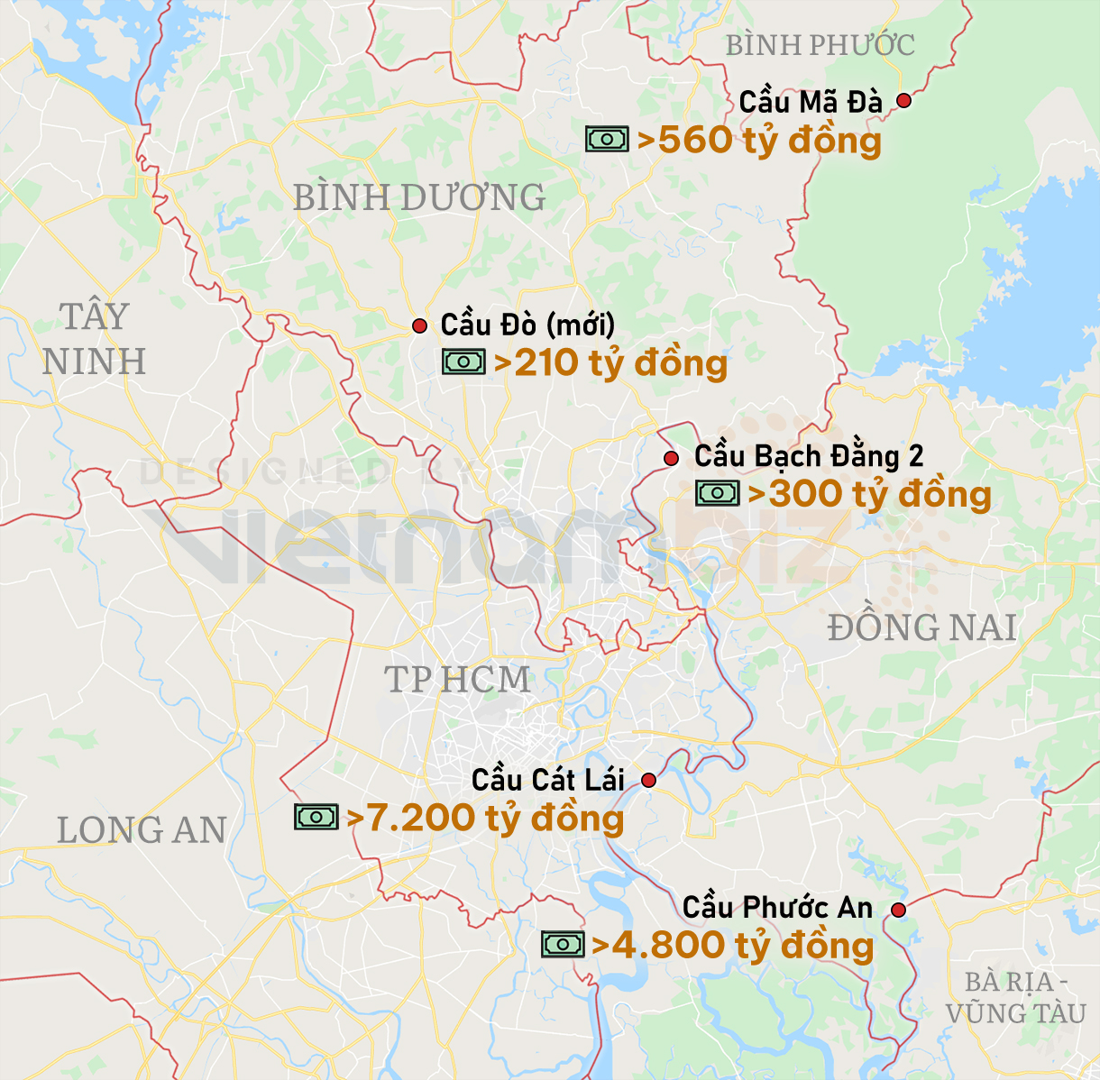 5 dự án cầu liên kết giao thương 5 tỉnh thành Đông Nam Bộ, đáng chú ý có cầu 7.200 tỷ đồng - Ảnh 1. 5 dự án cầu liên kết giao thương 5 tỉnh thành Đông Nam Bộ, đáng chú ý có cầu 7.200 tỷ đồng - Ảnh 1.