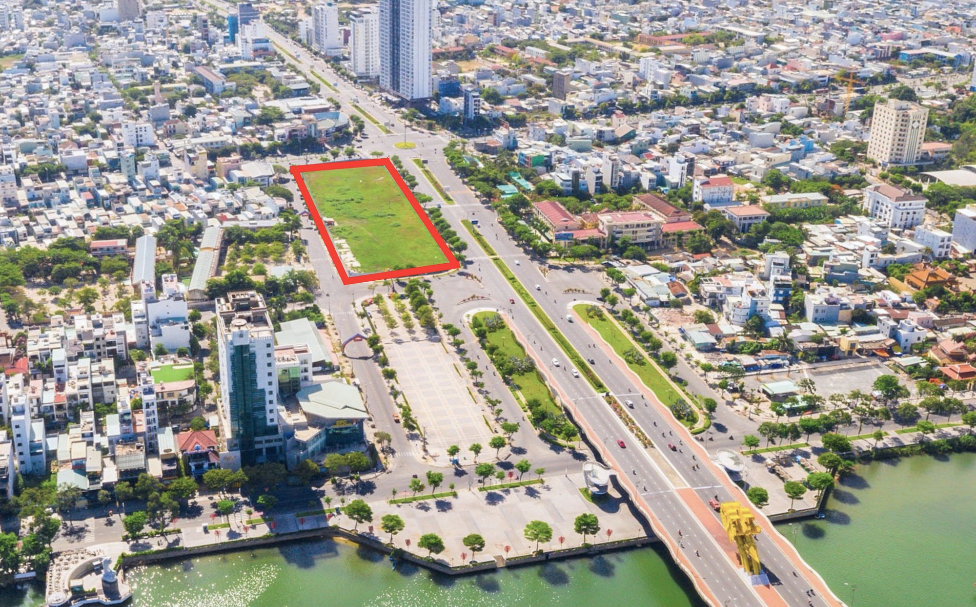 Khu đất vàng trước cầu Rồng sẽ xây dựng tòa khách sạn và căn hộ cao cấp - Ảnh 1. Khu đất vàng trước cầu Rồng sẽ xây dựng tòa khách sạn và căn hộ cao cấp - Ảnh 1.