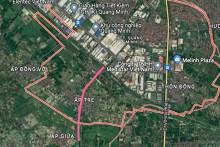 Đường có thể mở theo quy hoạch ở thị trấn Quang Minh, Mê Linh, Hà Nội
