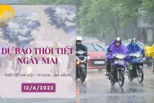 Dự báo thời tiết ngày mai 12/6/2022: Cuối tuần, Hà Nội, Đà Nẵng và TP HCM đều có nắng, chiều tối trở mưa dông