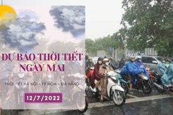 Dự báo thời tiết ngày mai 12/7/2022: Hà Nội ngày nắng, chiều và tối có thể có mưa, Đà Nẵng, TP HCM liên tiếp có mưa to