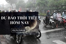 Dự báo thời tiết hôm nay 13/5/2022: Hà Nội mưa rào rải rác, TP HCM trời âm u, chiều tối trở mưa