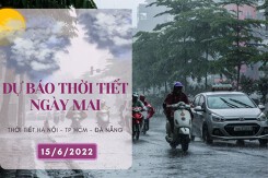Dự báo thời tiết ngày mai 15/6/2022: Hà Nội mưa to cục bộ, TP HCM, Đà Nẵng giảm nhiệt, chiều tối mưa dông