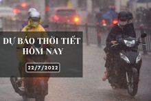 Dự báo thời tiết hôm nay 22/7/2022: Hà Nội, Đà Nẵng và TP HCM ngày và đêm có mưa, cục bộ có mưa to