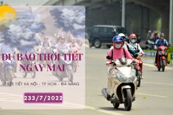 Dự báo thời tiết ngày mai 23/7/2022: Hà Nội và TP HCM vẫn có mưa vài nơi, Đà Nẵng nhiều nắng, không mưa