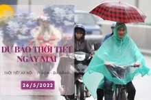 Dự báo thời tiết ngày mai 26/5/2022: Hà Nội vẫn chưa dứt mưa, TP HCM và Đà Nẵng có lúc có mưa