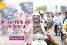 Dự báo thời tiết ngày mai 28/6/2022: Hà Nội, Đà Nẵng nắng nóng gay gắt gia tăng, TP HCM ngày có mưa vài nơi