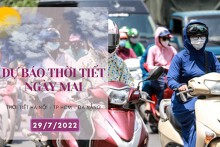 Dự báo thời tiết ngày mai 29/7/2022: Hà Nội nắng nóng dịu dần, Đà Nẵng nắng nóng 36 độ, TP HCM có mưa