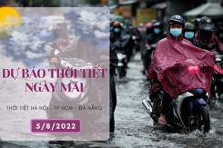 Dự báo thời tiết ngày mai 5/8/2022: Hà Nội nắng nóng cục bộ, Đà Nẵng và TP HCM mưa dông kéo dài