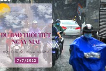 Dự báo thời tiết ngày mai 7/7/2022: Hà Nội tiếp tục mưa lớn, Đà Nẵng vẫn nắng nóng, TP HCM chiều tối có thể có mưa