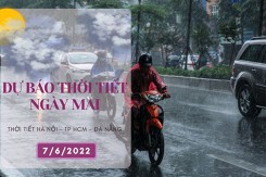 Dự báo thời tiết ngày mai 7/6/2022: Hà Nội, Đà Nẵng và TP HCM đều có mưa dông chiều tối, có nơi mưa to