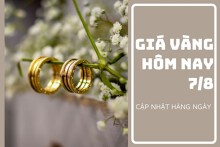 Giá vàng hôm nay 7/8: Vàng SJC tăng từ 180.000 đồng/lượng đến 200.000 đồng/lượng trong tuần qua