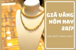 Giá vàng hôm nay 28/7: Vàng SJC điều chỉnh tăng thêm không quá 350.000 đồng/lượng