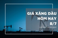 Giá xăng dầu hôm nay 8/7: Tăng mạnh trở lại với mức điều chỉnh gần 5%