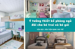 Ý tưởng thiết kế phòng ngủ đôi cho bé trai và bé gái thông minh