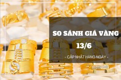 So sánh giá vàng hôm nay 13/6: Vàng SJC lao dốc mạnh, mất hơn 1 triệu đồng/lượng