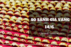 So sánh giá vàng hôm nay 14/6: Vàng trong nước giảm mạnh 260.000 - 800.000 đồng/lượng