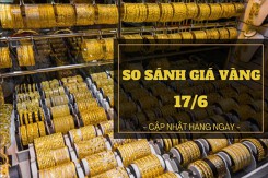 So sánh giá vàng hôm nay 17/6: Vàng SJC tăng thêm 300.000 đồng/lượng