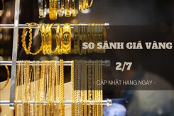So sánh giá vàng hôm nay 2/7: Cuối tuần, SJC quay đầu tăng 20.000 - 100.000 đồng/lượng
