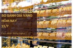 So sánh giá vàng hôm nay 23/7: Cuối tuần, vàng miếng SJC tăng 300.000 - 900.000 đồng/lượng